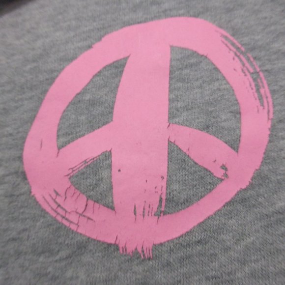 PINK, small, grey zip front sweatshirt hoodie Hope - Picture 3 of 5